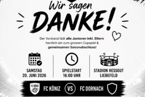 Wir sagen Danke und laden zum Cupspiel ein